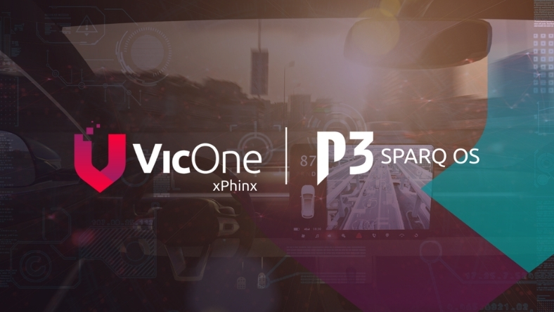 VicOne and P3 SPARQ OS graphic showcasing xPhinx automotive AI security